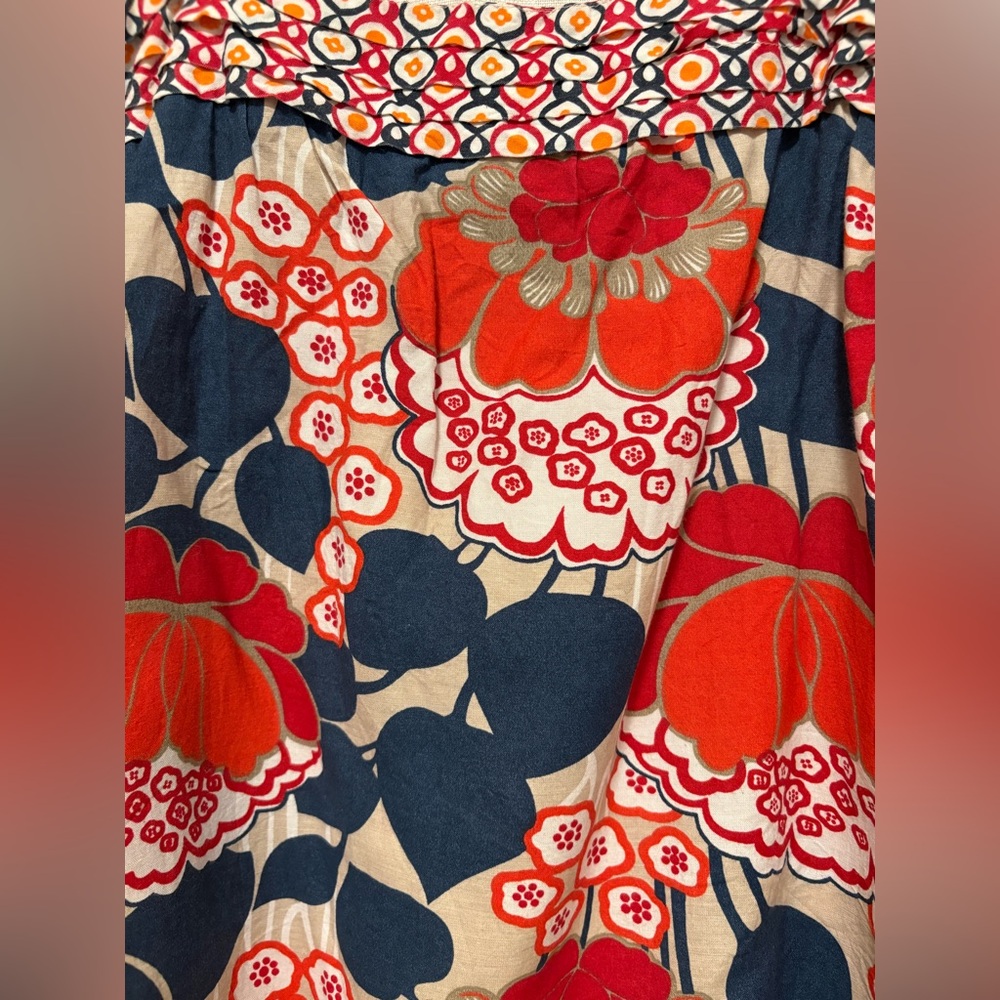 Billabong Red White Blue Orange Floral Tie Strap Tank Top size Small - Picture 2 of 5